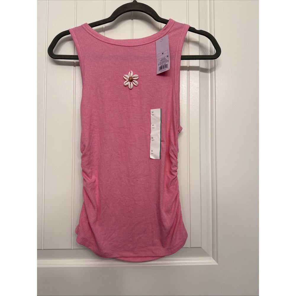 Women's High Neck Tank Top Wild Fable Pink Size Medium Shell Embellishment - Picture 1 of 6